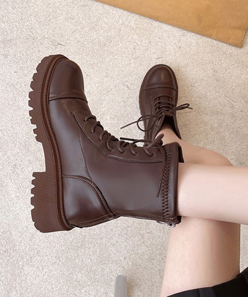 Miniministore(ミニミニストア)の「ショートブーツ レースアップ レディース(ブーツ・レディース・ブラック/ブラウン・23.5cm/24.5cm/24.0cm/25.0cm/23.0cm/22.5cm)」の14枚目の写真
