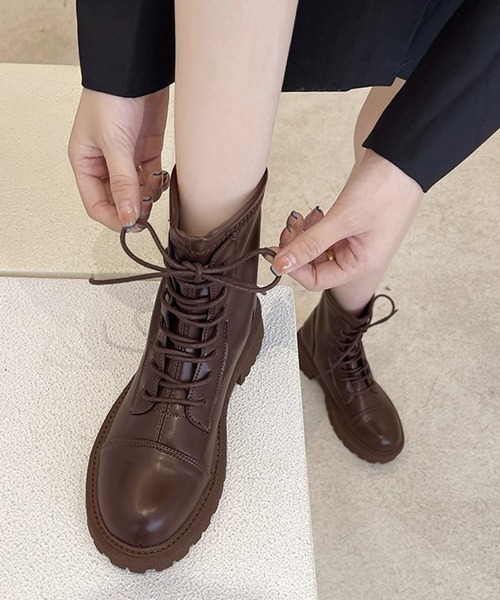 Miniministore(ミニミニストア)の「ショートブーツ レースアップ レディース(ブーツ・レディース・ブラック/ブラウン・23.5cm/24.5cm/24.0cm/25.0cm/23.0cm/22.5cm)」の15枚目の写真
