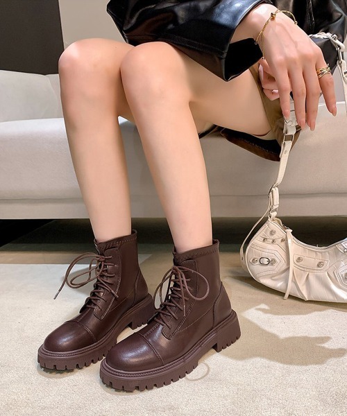 Miniministore(ミニミニストア)の「ショートブーツ レースアップ レディース(ブーツ・レディース・ブラック/ブラウン・23.5cm/24.5cm/24.0cm/25.0cm/23.0cm/22.5cm)」の16枚目の写真
