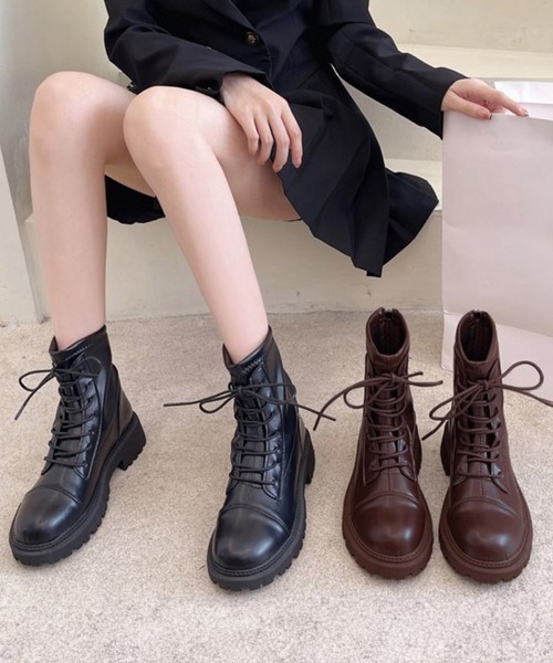 Miniministore(ミニミニストア)の「ショートブーツ レースアップ レディース(ブーツ・レディース・ブラック/ブラウン・23.5cm/24.5cm/24.0cm/25.0cm/23.0cm/22.5cm)」の21枚目の写真