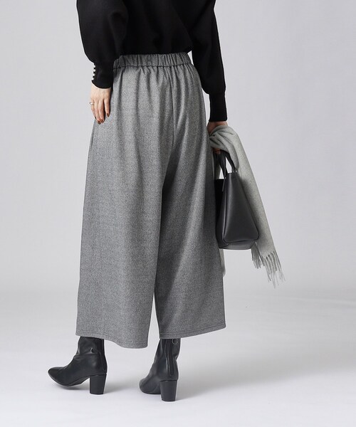 DRESKIP（ドレスキップ）の「◆【無地/ツイード調】楽して上品見え あったか起毛 ガウチョパンツ（その他パンツ・レディース・アイボリー/ブラック/ブラック系1・02/03/04）」の9枚目の写真