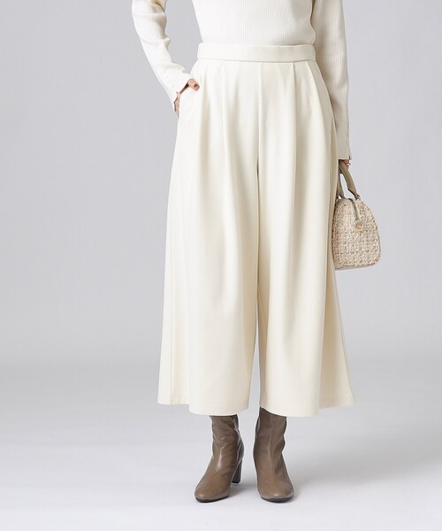 DRESKIP（ドレスキップ）の「◆【無地/ツイード調】楽して上品見え あったか起毛 ガウチョパンツ（その他パンツ・レディース・アイボリー/ブラック/ブラック系1・02/03/04）」の11枚目の写真