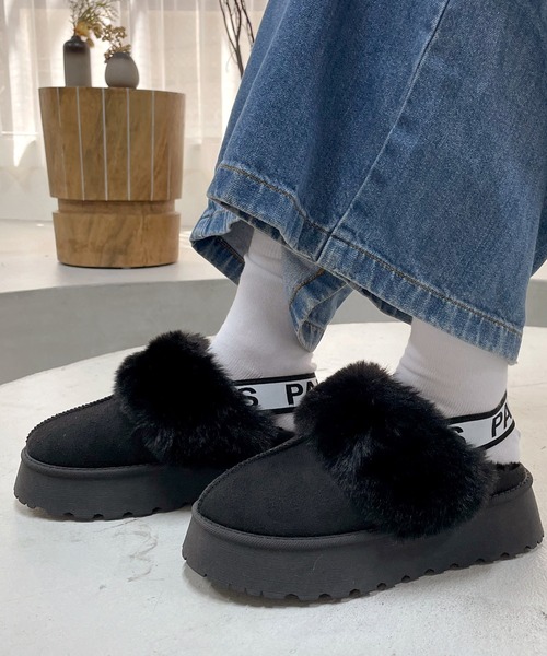 LUGG NAGG(ラグナグ)の「【厚底】ファーつきスリッパムートン(スリッポン・レディース・グレー/キャメル/ブラック・LL/L/M)」の7枚目の写真