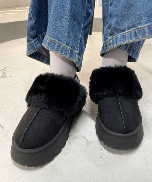 LUGG NAGG(ラグナグ)の「【厚底】ファーつきスリッパムートン(スリッポン・レディース・グレー/キャメル/ブラック・LL/L/M)」の8枚目の写真