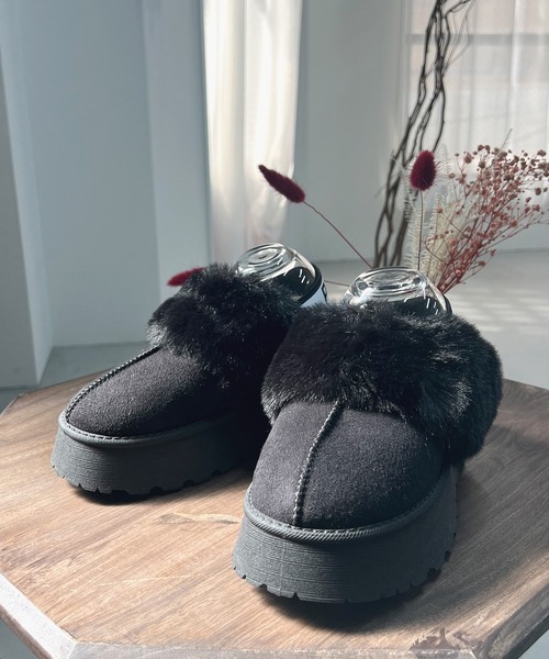LUGG NAGG(ラグナグ)の「【厚底】ファーつきスリッパムートン(スリッポン・レディース・グレー/キャメル/ブラック・LL/L/M)」の18枚目の写真