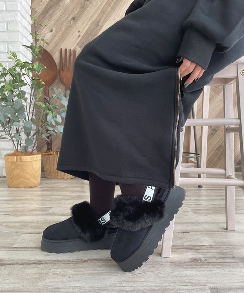 LUGG NAGG(ラグナグ)の「【厚底】ファーつきスリッパムートン(スリッポン・レディース・グレー/キャメル/ブラック・LL/L/M)」の6枚目の写真
