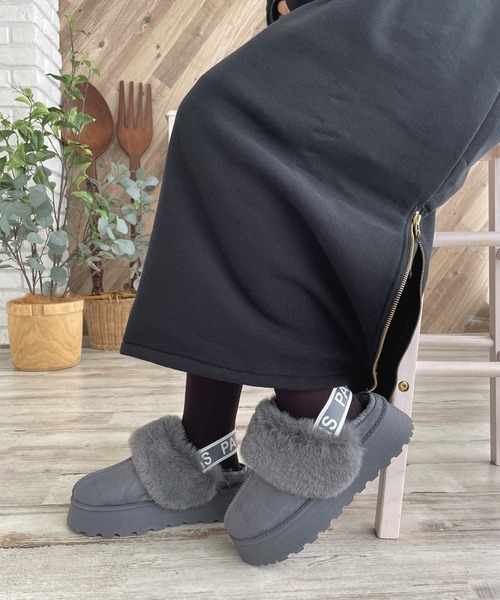 LUGG NAGG(ラグナグ)の「【厚底】ファーつきスリッパムートン(スリッポン・レディース・グレー/キャメル/ブラック・LL/L/M)」の13枚目の写真