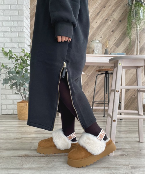 LUGG NAGG(ラグナグ)の「【厚底】ファーつきスリッパムートン(スリッポン・レディース・グレー/キャメル/ブラック・LL/L/M)」の16枚目の写真