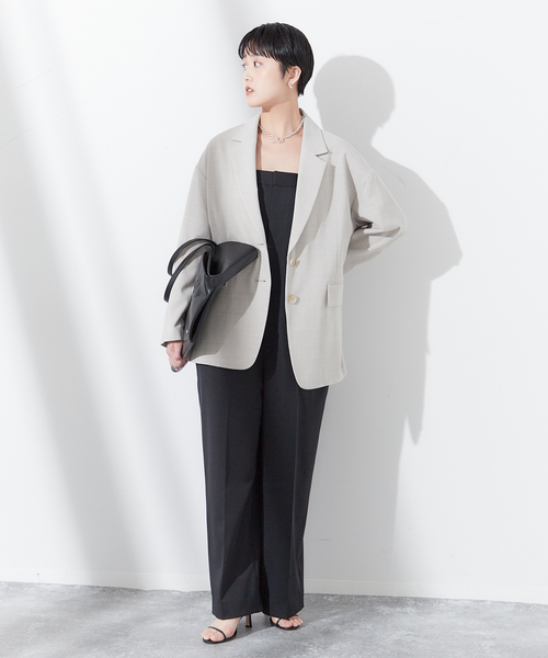 journal standard L'essage（ジャーナルスタンダードレサージュ）の「ギャバサスペンダーパンツ（サロペット/オーバーオール・レディース・ブラック/グレー・FREE）」の15枚目の写真