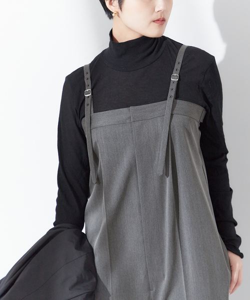 journal standard L'essage（ジャーナルスタンダードレサージュ）の「ギャバサスペンダーパンツ（サロペット/オーバーオール・レディース・ブラック/グレー・FREE）」の22枚目の写真