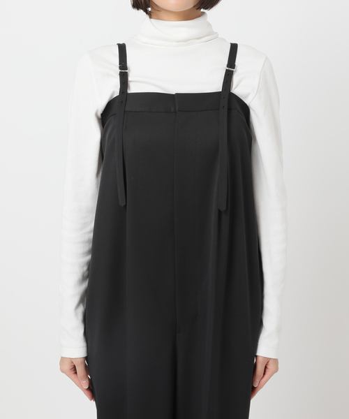 journal standard L'essage（ジャーナルスタンダードレサージュ）の「ギャバサスペンダーパンツ（サロペット/オーバーオール・レディース・ブラック/グレー・FREE）」の5枚目の写真