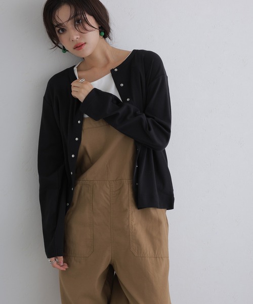 ElegChic(エレグシック)の「ボタンクルーネックカーディガン(カーディガン/ボレロ・レディース・ブラック/杢グレー/バーガンディー/カーキ/チャコールグレー・XL/4L/M)」の16枚目の写真