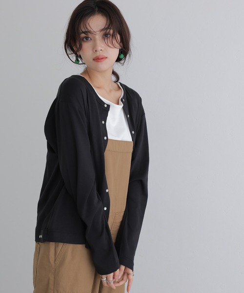 ElegChic(エレグシック)の「ボタンクルーネックカーディガン(カーディガン/ボレロ・レディース・ブラック/杢グレー/バーガンディー/カーキ/チャコールグレー・XL/4L/M)」の17枚目の写真