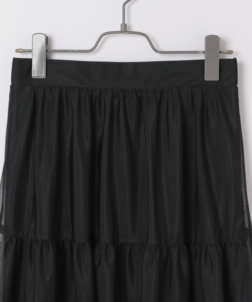 Heather（ヘザー）の「シアーティアードロングスカート　103599（スカート・レディース・アイボリー/ブラック/ホワイト系その他・FREE）」の5枚目の写真