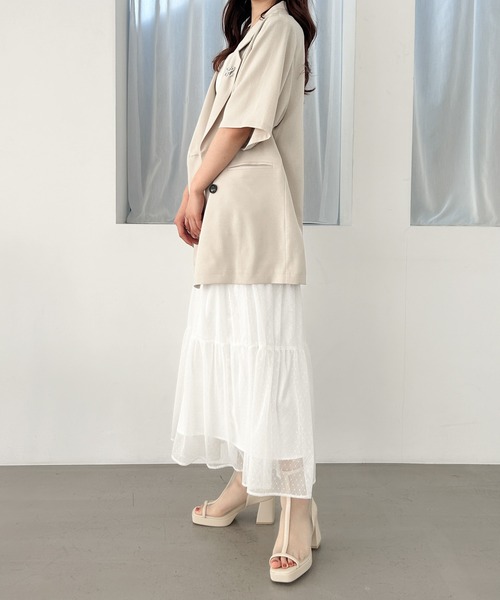 Heather（ヘザー）の「シアーティアードロングスカート 103599