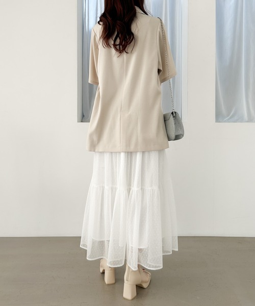 Heather（ヘザー）の「シアーティアードロングスカート 103599