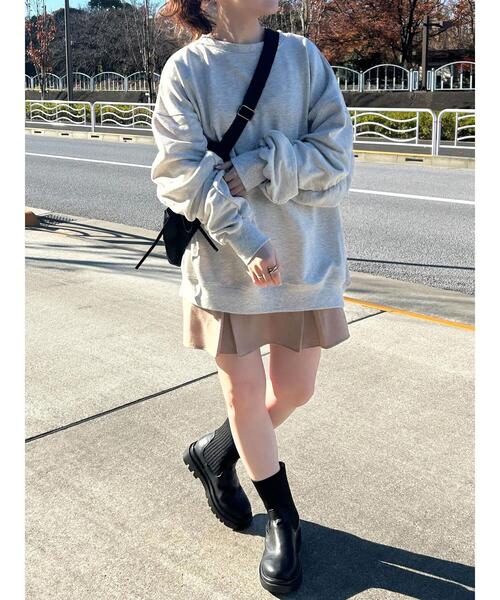 ehka sopo（エヘカソポ）の「◎袖シャーリングスウェット（Tシャツ/カットソー・レディース・キナリ/グレー・F）」の8枚目の写真