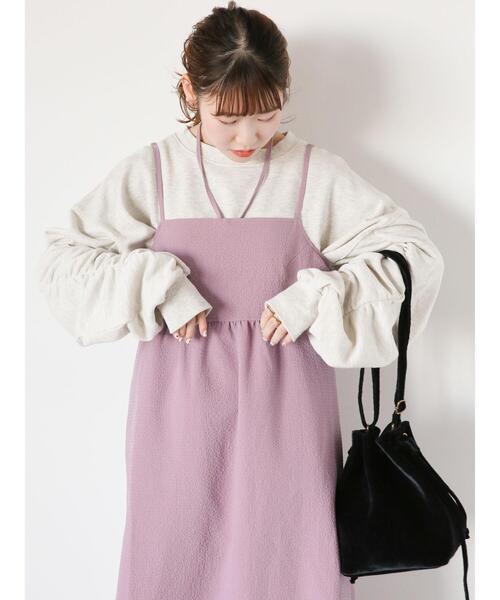 ehka sopo（エヘカソポ）の「◎袖シャーリングスウェット（Tシャツ/カットソー・レディース・キナリ/グレー・F）」の11枚目の写真