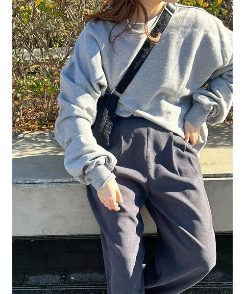 ehka sopo（エヘカソポ）の「◎袖シャーリングスウェット（Tシャツ/カットソー・レディース・キナリ/グレー・F）」の13枚目の写真