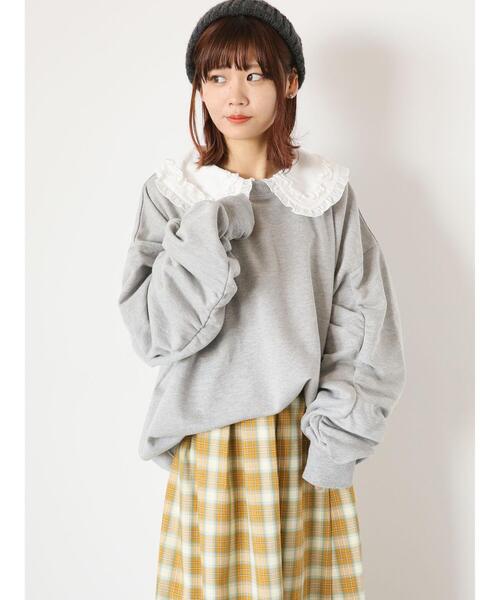 ehka sopo（エヘカソポ）の「◎袖シャーリングスウェット（Tシャツ/カットソー・レディース・キナリ/グレー・F）」の17枚目の写真