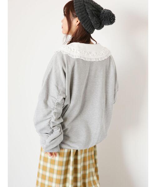 ehka sopo（エヘカソポ）の「◎袖シャーリングスウェット（Tシャツ/カットソー・レディース・キナリ/グレー・F）」の19枚目の写真