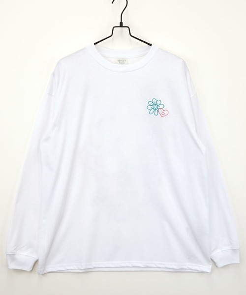 SMILEY FACE(スマイリーフェイス)の「【GROOVY STORE】SMILEY FACE オーバーサイズ プリントロングスリーブTシャツ(Tシャツ/カットソー・メンズ・ブラック/ホワイト系その他2/ホワイト/ブラック系その他2/ネイビー/ミント/ラベンダー/ライトブラック/インディゴブルー/杢グレー/ブラック系その他3/ホワイト系その他3・L/LL/M)」の13枚目の写真