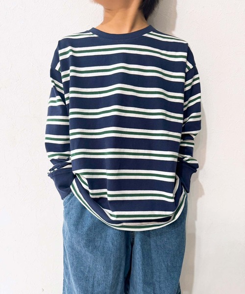 grancy ボーダーロンT Sサイズ GRANCY】Patterned All Over Rhinestone Graphic Longsleeve