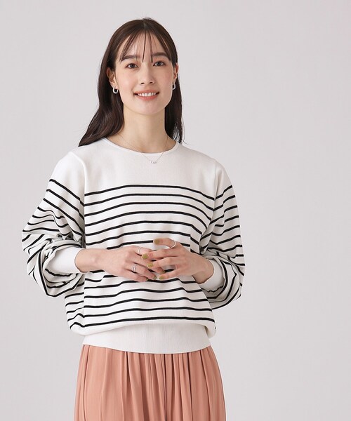 DRESKIP（ドレスキップ）の「◆【洗える】なめらかタッチ レディなお袖ボリュームニット（ニット/セーター・レディース・ライトベージュ/ブラック/ブルー/ブラック系2・03/04/02）」の21枚目の写真