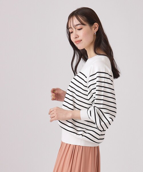 DRESKIP（ドレスキップ）の「◆【洗える】なめらかタッチ レディなお袖ボリュームニット（ニット/セーター・レディース・ライトベージュ/ブラック/ブルー/ブラック系2・03/04/02）」の22枚目の写真