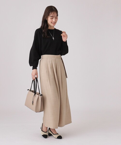 DRESKIP（ドレスキップ）の「◆【洗える】なめらかタッチ レディなお袖ボリュームニット（ニット/セーター・レディース・ライトベージュ/ブラック/ブルー/ブラック系2・03/04/02）」の15枚目の写真