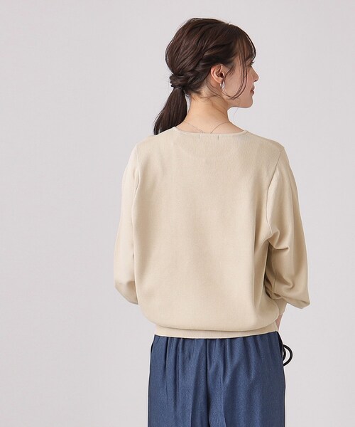 DRESKIP（ドレスキップ）の「◆【洗える】なめらかタッチ レディなお袖ボリュームニット（ニット/セーター・レディース・ライトベージュ/ブラック/ブルー/ブラック系2・03/04/02）」の19枚目の写真