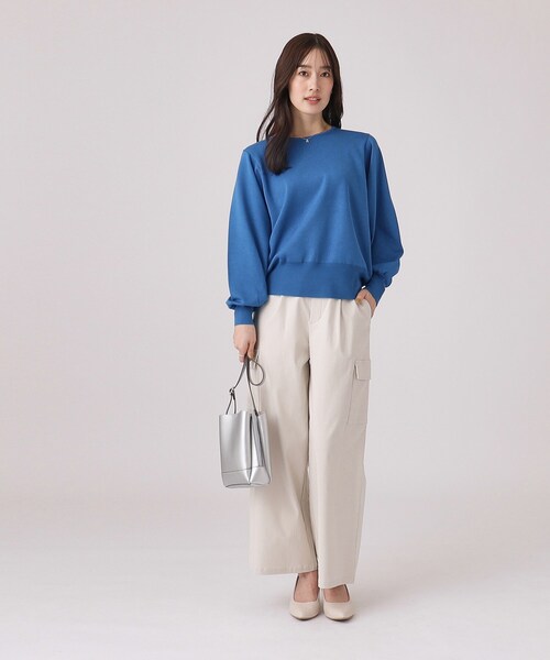 DRESKIP（ドレスキップ）の「◆【洗える】なめらかタッチ レディなお袖ボリュームニット（ニット/セーター・レディース・ライトベージュ/ブラック/ブルー/ブラック系2・03/04/02）」の13枚目の写真