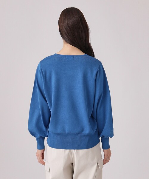 DRESKIP（ドレスキップ）の「◆【洗える】なめらかタッチ レディなお袖ボリュームニット（ニット/セーター・レディース・ライトベージュ/ブラック/ブルー/ブラック系2・03/04/02）」の7枚目の写真