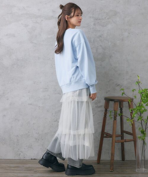 RETRO GIRL（レトロガール）の「ティアードチュールSK（スカート・レディース・アイボリー/ダークグレー/ブラック・FREE）」の4枚目の写真