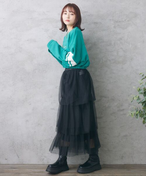 RETRO GIRL（レトロガール）の「ティアードチュールSK（スカート・レディース・アイボリー/ダークグレー/ブラック・FREE）」の15枚目の写真
