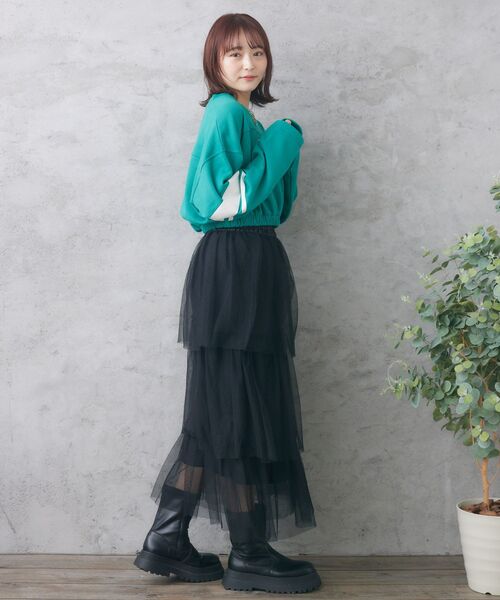 RETRO GIRL（レトロガール）の「ティアードチュールSK（スカート・レディース・アイボリー/ダークグレー/ブラック・FREE）」の16枚目の写真