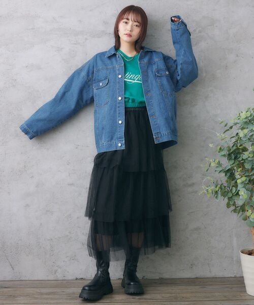 RETRO GIRL（レトロガール）の「ティアードチュールSK（スカート・レディース・アイボリー/ダークグレー/ブラック・FREE）」の18枚目の写真