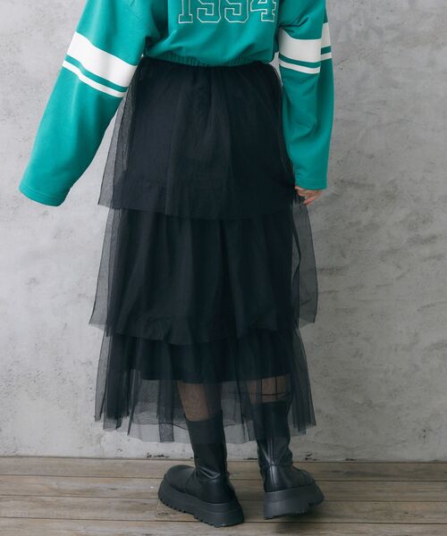 RETRO GIRL（レトロガール）の「ティアードチュールSK（スカート・レディース・アイボリー/ダークグレー/ブラック・FREE）」の22枚目の写真