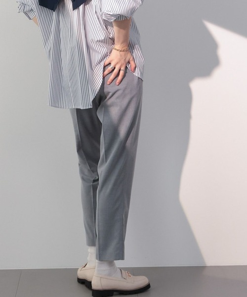 saloon（サルーン）の「SALOON(サルーン)/　ベーシックテーパードパンツ　セットアップ可（スラックス・レディース・グレー/ブラック・MEDIUM/SMALL）」の5枚目の写真