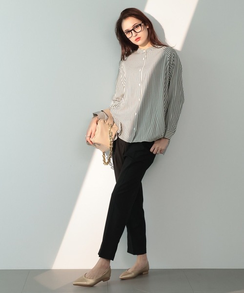 saloon（サルーン）の「SALOON(サルーン)/　ベーシックテーパードパンツ　セットアップ可（スラックス・レディース・グレー/ブラック・MEDIUM/SMALL）」の11枚目の写真