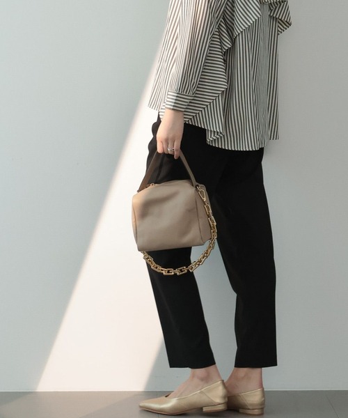 saloon（サルーン）の「SALOON(サルーン)/　ベーシックテーパードパンツ　セットアップ可（スラックス・レディース・グレー/ブラック・MEDIUM/SMALL）」の13枚目の写真