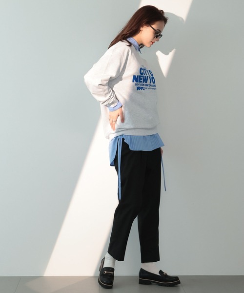 saloon（サルーン）の「SALOON(サルーン)/　ベーシックテーパードパンツ　セットアップ可（スラックス・レディース・グレー/ブラック・MEDIUM/SMALL）」の15枚目の写真