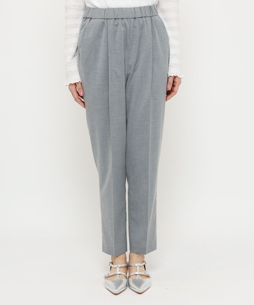 saloon（サルーン）の「SALOON(サルーン)/　ベーシックテーパードパンツ　セットアップ可（スラックス・レディース・グレー/ブラック・MEDIUM/SMALL）」の19枚目の写真