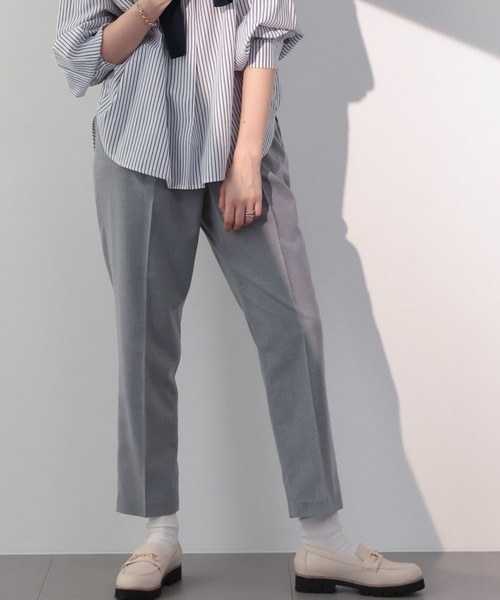 saloon（サルーン）の「SALOON(サルーン)/　ベーシックテーパードパンツ　セットアップ可（スラックス・レディース・グレー/ブラック・MEDIUM/SMALL）」の6枚目の写真
