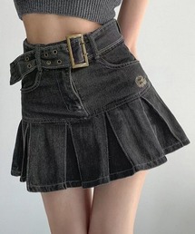 Miniministore | ミニデニムプリーツスカート ベルト付き(スカート)