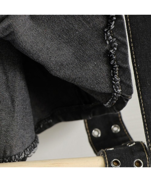 Miniministore（ミニミニストア）の「ミニデニムプリーツスカート ベルト付き（スカート・レディース・インディゴブルー/ブラック・L/XL/S/M）」の5枚目の写真