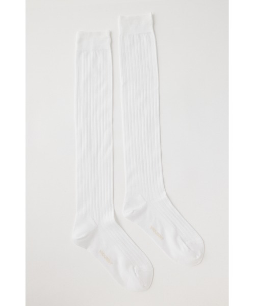 MOUSSY(マウジー)の「RIB SHEER ソックス(ソックス/靴下・レディース・グレー/ホワイト・FREE)」の8枚目の写真