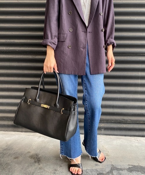 AULENTTI（オウレンティ）の「[AULENTTI/オーレンティ] DOLLARO レザートートバッグ（トートバッグ・レディース・ブラック・F）」の3枚目の写真