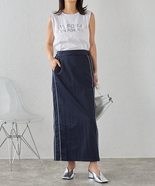 最終SALE★美品★Deuxieme Classe EDEN タイトスカート · サイドラインナイロンタイトスカート（スカート）｜each（イーチ