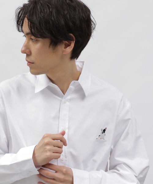 LAKOLE（ラコレ）の「ドッグ刺繍長袖シャツ / 996787（シャツ/ブラウス・メンズ・ブルー/グレー/ホワイト・MEDIUM/LARGE/X-LARGE）」の5枚目の写真